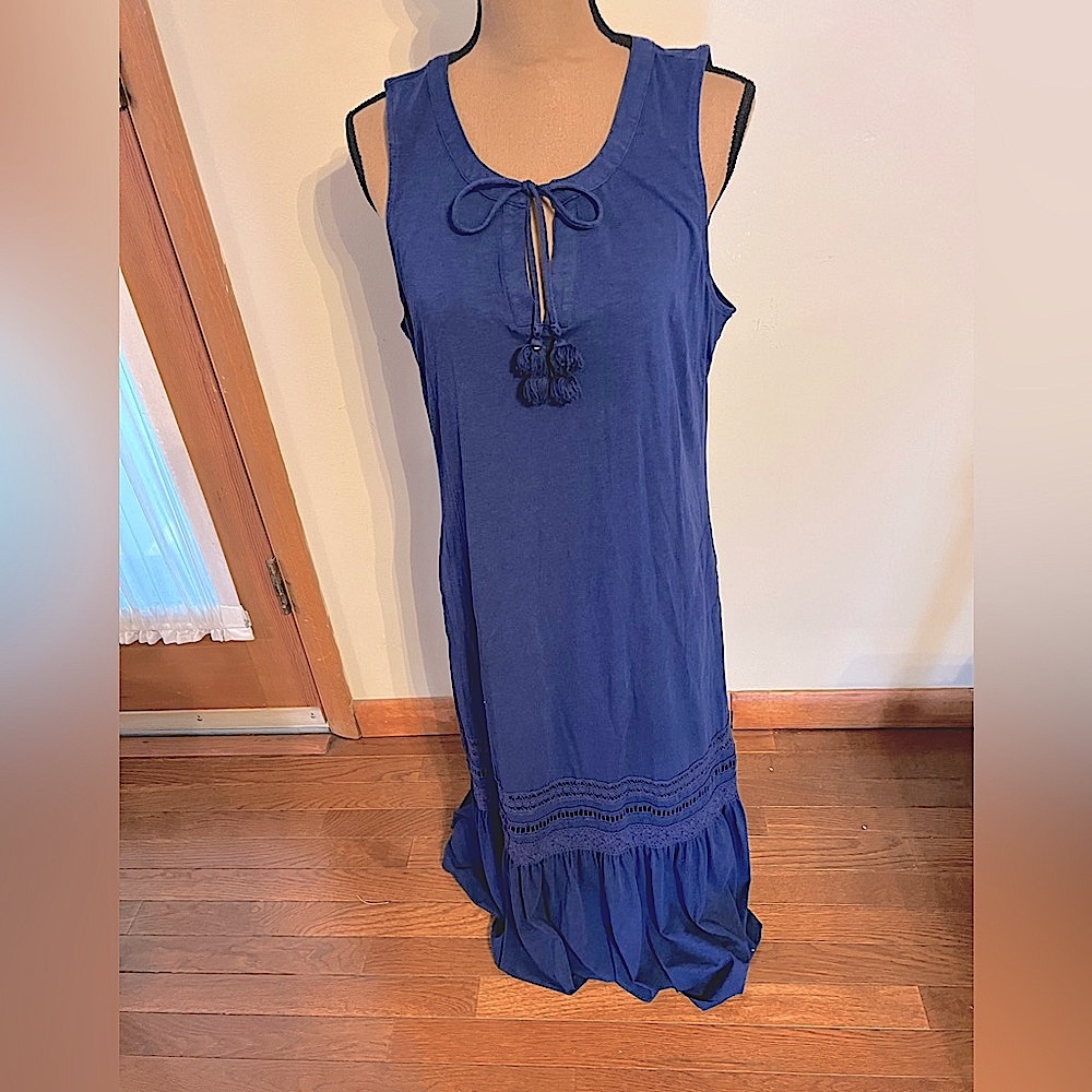 TOMMY BAHAMAS Elegant Navy Sleeveless Dress